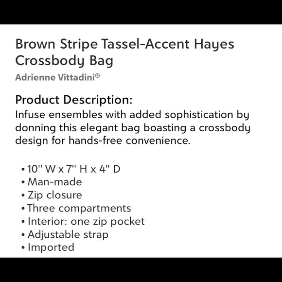 Adrienne Vittadini Striped Crossbody Bag - Picture 6 of 6